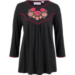 Shirt bawełniany z rękawami 3/4, z kolekcji Maite Kelly bonprix czarny wzorzysty. Bluzki damskie bonprix. Za 54.99 zł.