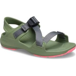 Sandały Dla Dorosłych Crocs Quick Trail Sandal. Czarne sandały damskie Crocs, bez wzorów, z materiału, bez obcasa, na obcasie, bez zapięcia. Za 289.99 zł.