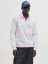 Jack & Jones Bluza Mężczyźni Bawełna biały|szary, M. Białe bluzy męskie Jack & Jones, m, bez wzorów, z bawełny, bez kaptura. Za 199.95 zł.