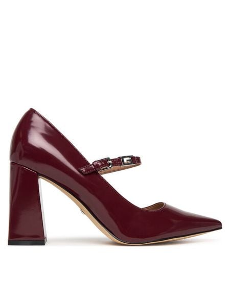 Guess Czółenka FLPRR2 PAF08 Bordowy. Czerwone czółenka damskie Guess, z aplikacjami, ze skóry, bez obcasa, bez zapięcia. Za 482.99 zł.
