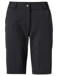 Spodenki damskie Farley Stretch Shorts II. Czarne szorty damskie Vaude, bez wzorów, z materiału, z podwyższonym stanem. Za 389.00 zł.