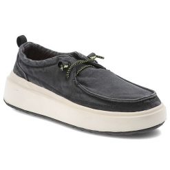 Półbuty damskie Jeep, na grubej platformie materiałowe z okrągłym noskiem, czarne, JL51500A-062. Czarne obuwie sportowe damskie Jeep, bez wzorów, z materiału, sportowe, z okrągłym noskiem, bez obcasa, na płaskiej podeszwie, bez zapięcia. Za 246.99 zł.