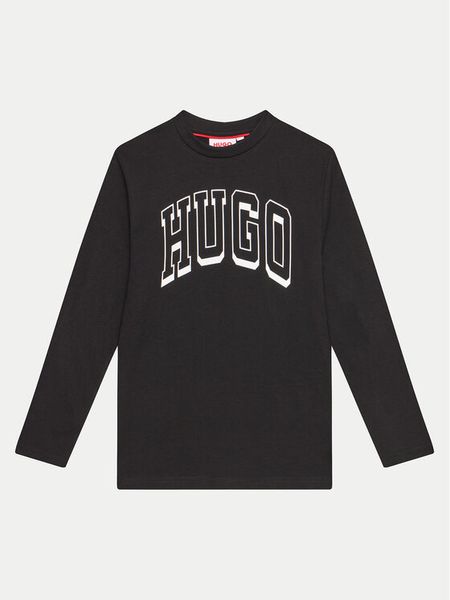 Hugo Bluzka G00148 D Czarny Regular Fit. Czarne t-shirty dla chłopców Hugo, bez wzorów, z bawełny, bez ramiączek. Za 129.99 zł.