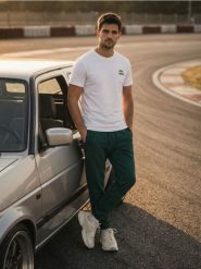 Spodnie dresowe jogger - zielony. Zielone spodnie sportowe męskie Sinsay, l, bez wzorów, z dresówki. Za 39.99 zł.