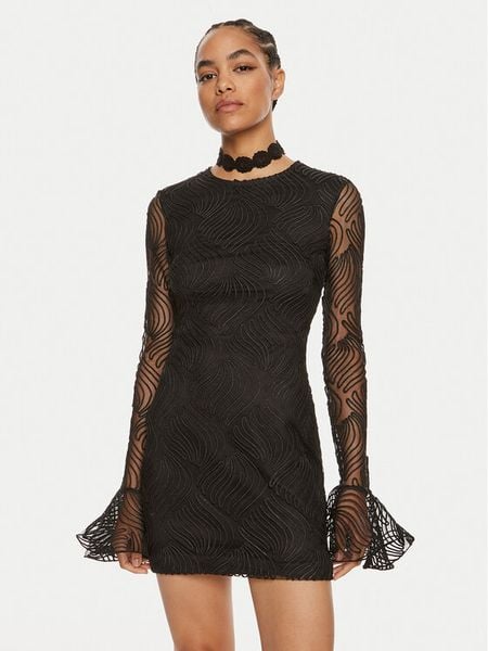 ROTATE Sukienka koktajlowa Rositana 112947100 Czarny Slim Fit. Czarne sukienki damskie ROTATE, bez wzorów, z syntetyku, wizytowe, bez kołnierzyka, bez ramiączek. Za 919.00 zł.