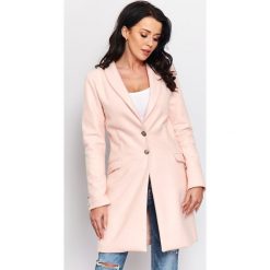 Wiosenny płaszcz flauszowy r-p002. Czerwone płaszcze damskie Butik, eleganckie. W wyprzedaży za 189.00 zł.
