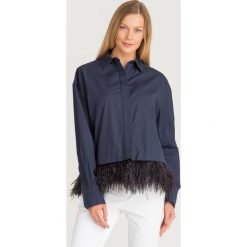 KOSZULA AGEVOLE Sportmax Code. Czarne koszule damskie Sportmax Code, bez wzorów, z bawełny, bez kołnierzyka, bez ramiączek. Za 930.30 zł.