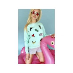 Bluza miętowa Jungle in my Heart. Zielone bluzy damskie Łap nas, m, z aplikacjami, z bawełny, bez kaptura. Za 169.00 zł.