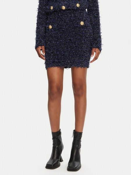 Balmain Spódnica mini DF0LB015KH74 Granatowy Regular Fit. Niebieskie spódnice damskie Balmain, bez wzorów, z syntetyku, mini. Za 5,119.00 zł.