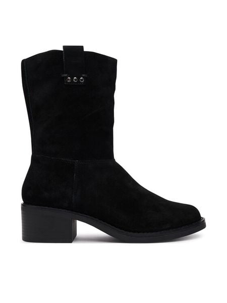 Clarks Botki Digby Slouch 26320251 Czarny. Czarne botki damskie Clarks, bez obcasa, na płaskiej podeszwie, bez zapięcia. Za 479.99 zł.