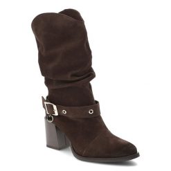 Brązowe Kowbojki Karino Stylowe Buty Damskie Na Obcasie. Brązowe kozaki damskie Karino, bez obcasa, na obcasie. Za 620.99 zł.