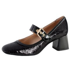 Baleriny Geox D Seyla D - Paillettes+GBK PAT - Kobieta. Czarne baleriny damskie Geox, bez wzorów, z materiału, bez obcasa. Za 458.50 zł.