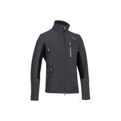 Kurtka jeździecka Softshell 700 męska. Szare kurtki sportowe męskie marki FOUGANZA, z elastanu. Za 249.99 zł.