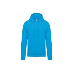 Bluza z kapturem Kariban. Niebieskie bluzy męskie KARIBAN, xs, bez wzorów, z bawełny, z kapturem. Za 192.00 zł.