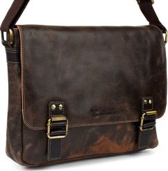 Beltimore Beltimore torba męska na ramię skórzana Duża brązowa M85. Brązowe torby na ramię męskie Beltimore, bez wzorów, na ramię, duże. Za 299.99 zł.