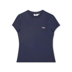 Koszulka damska Fila Trivero. Niebieskie koszulki sportowe damskie Fila, l, bez wzorów, z bawełny, bez kołnierzyka, bez ramiączek. Za 87.99 zł.