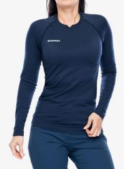 Bluza termoaktywna damska Mammut Trift Longsleeve. Niebieskie bluzy damskie Mammut, m, bez wzorów, z poliamidu, bez kaptura. Za 456.90 zł.