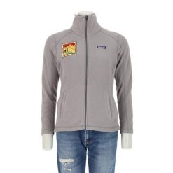 Damska szara kurtka z polaru. Szare kurtki damskie Patagonia, l, bez wzorów, z polaru, bez kaptura, trekkingowe. Za 212.96 zł.