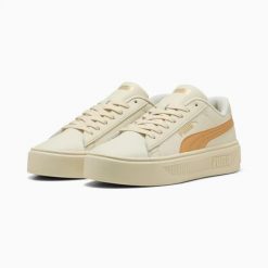 Buty sportowe damskie Puma SMASH PLATFORM V3 39075819. Brązowe obuwie sportowe damskie Puma, bez wzorów, z gumy. Za 195.70 zł.