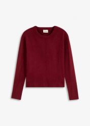 Sweter. Niebieskie swetry damskie bonprix, bez wzorów, bez kołnierzyka, bez ramiączek, bez kaptura. Za 94.99 zł.
