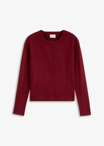 Sweter. Niebieskie swetry damskie bonprix, bez wzorów, bez kołnierzyka, bez ramiączek, bez kaptura. Za 94.99 zł.