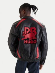 HUGO Kurtka skórzana Lugor 50559737 Czarny Regular Fit. Czarne kurtki męskie Hugo, l, bez wzorów, ze skóry, bez kaptura. Za 2,519.00 zł.