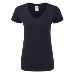 Koszulka Damska Iconic 150 Z Dekoltem V. Niebieskie koszulki sportowe damskie Fruit of the Loom, xl, bez wzorów, sportowe, bez kołnierzyka. Za 45.99 zł.