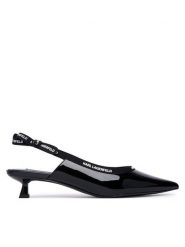 KARL LAGERFELD Czółenka Pasha KL30109R Czarny. Czarne czółenka damskie KARL LAGERFELD, bez wzorów, ze skóry, bez obcasa, bez zapięcia. Za 834.99 zł.