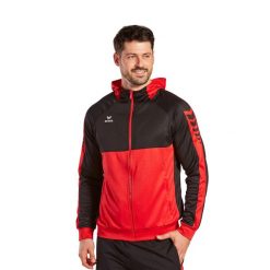 Bluza dresowa z kapturem Erima Six Wings. Czarne bluzy sportowe męskie Erima, bez wzorów, z dresówki, z kapturem, do piłki ręcznej. W wyprzedaży za 223.00 zł.
