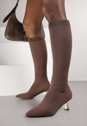 Brązowe Kozaki Vices na Obcasie Kaczuszce z Elastyczną Cholewką Asenella. Brązowe kozaki damskie Born2be, z jeansu, bez obcasa, na obcasie. Za 139.99 zł.