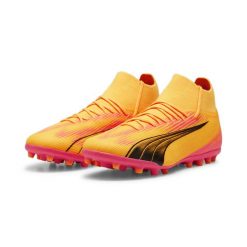 Buty piłkarskie ULTRA PRO MG PUMA Sun Stream Black Sunset Glow Orange Pink. Czarne buty sportowe męskie Puma, bez zapięcia, do piłki nożnej. W wyprzedaży za 333.00 zł.