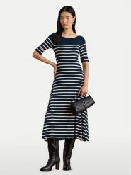 LAUREN RALPH LAUREN Sukienka codzienna 200P03739001 Granatowy Regular Fit. Niebieskie sukienki damskie Lauren Ralph Lauren, na co dzień, xl, bez wzorów, z bawełny, bez kołnierzyka, bez ramiączek, proste. Za 769.99 zł.