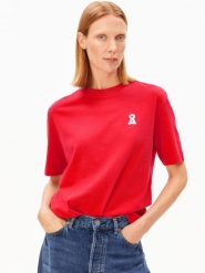 ARMEDANGELS Koszulka - Iconic A Tarjaa Kobiety Bawełna czerwony, M. Czerwone t-shirty damskie ARMEDANGELS, m, z aplikacjami, z bawełny, bez kołnierzyka. Za 249.95 zł.