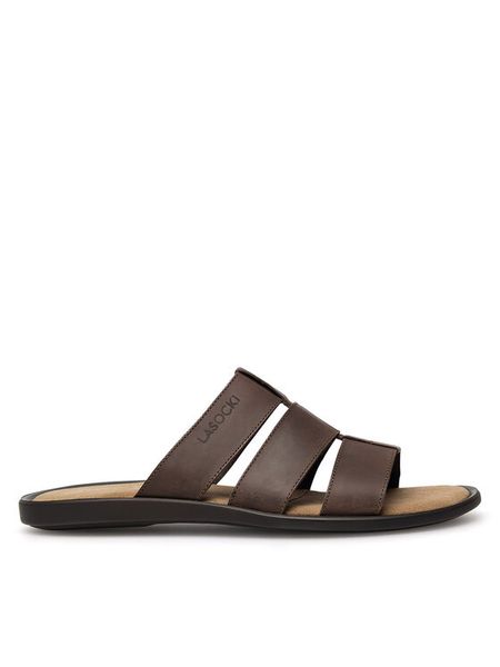 Lasocki Klapki GRAZER-01 MI25 Brązowy. Brązowe klapki męskie Lasocki, ze skóry. Za 129.99 zł.