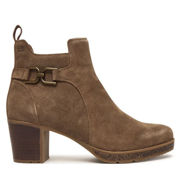 Botki Josef Seibel. Brązowe botki damskie Josef Seibel, bez obcasa, na słupku, bez zapięcia. Za 559.99 zł.