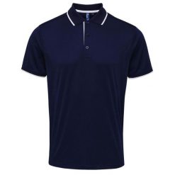 Męska Koszulka Polo Coolchecker Contrast. Niebieskie koszulki polo męskie PREMIER, m, bez wzorów, bez ramiączek. Za 93.99 zł.