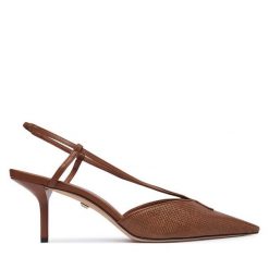 Szpilki Max Mara. Brązowe szpilki damskie Max Mara, bez wzorów, bez obcasa, bez zapięcia. Za 2,479.00 zł.