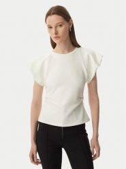 Rinascimento Bluzka CFC0128153003 Kremowy Slim Fit. Białe koszule damskie Rinascimento, s, bez wzorów, z wiskozy, bez kołnierzyka, bez ramiączek. Za 279.99 zł.
