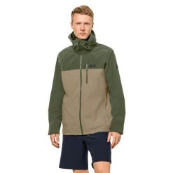 Kurtka wodoodporna Jack Wolfskin Desert Wind. Zielone kurtki męskie Jack Wolfskin, m, bez wzorów, z syntetyku, bez kaptura. Za 533.00 zł.