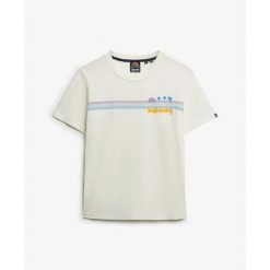 Damska koszulka w paski Superdry. Białe t-shirty damskie Superdry., s, bez wzorów, klasyczne, bez kołnierzyka. Za 117.75 zł.