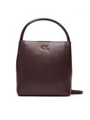 Calvin Klein Torebka Ck Bucket With Strap LV04F3174G Bordowy. Czerwone torebki do ręki damskie Calvin Klein, bez wzorów, ze skóry, bez dodatków. Za 539.99 zł.