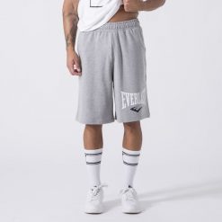 Iconic Shorts Siwy Melanz Bawelna, Poliester. Szare spodnie materiałowe męskie Everlast, m, bez wzorów, z bawełny. W wyprzedaży za 143.15 zł.