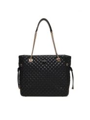 Guess Torebka Everlee HWQG86 79220 Czarny. Czarne torebki do ręki damskie Guess, z aplikacjami, ze skóry, bez dodatków. Za 469.99 zł.
