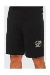 EMPORIO ARMANI Czarne bawełniane szorty z wyszywanym logo. Czarne szorty męskie Emporio Armani, m, bez wzorów, z bawełny. W wyprzedaży za 599.99 zł.