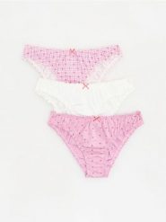 Wzorzyste majtki figi 3 pack - fioletowy. Fioletowe figi damskie Reserved, l, bez wzorów, z bawełny. Za 59.99 zł.