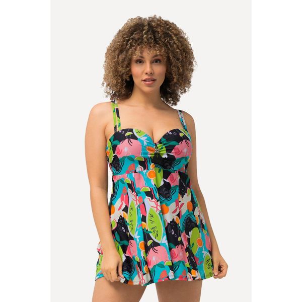 Damska Sukienka Kąpielowa owoce miękkie miseczki chwost. Czarne kostiumy jednoczęściowe damskie Ulla Popken, plus size, z aplikacjami, z elastanu, sportowe, plus size. Za 343.99 zł.