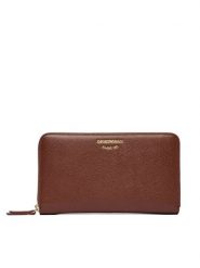 Emporio Armani Portfel EW000366 AF19568 U6017 Brązowy. Brązowe portfele damskie Emporio Armani, bez wzorów, ze skóry. Za 1,034.00 zł.