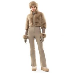 Damski kombinezon narciarski retro z imitacją futra Siroko Val Gardena-W Camel. Brązowe spodnie snowboardowe damskie SIROKO, na zimę, m, bez wzorów, z materiału, retro, narciarskie. Za 870.00 zł.