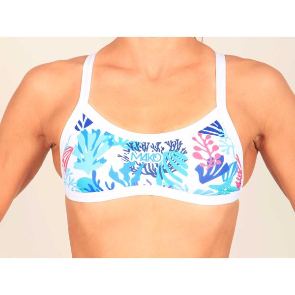 Damski top do kostiumu kąpielowego Mako Sunkissed. Białe topy damskie MAKO, xs, bez wzorów, bez kołnierzyka, bez ramiączek. Za 159.50 zł.