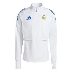 Dres Real Madrid Tiro 25 Competition 2025/26. Białe bluzy męskie Adidas, bez wzorów, z dresówki, bez kaptura. W wyprzedaży za 313.00 zł.